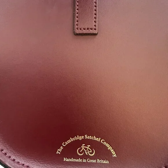 Cambridge Satchel Company Burgundy Leather Crossbody Saddlebag Bag - Picture 3 of 7